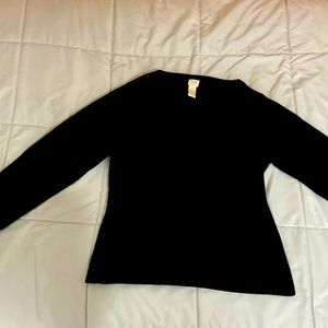 Black cashmere long sleeve shirt